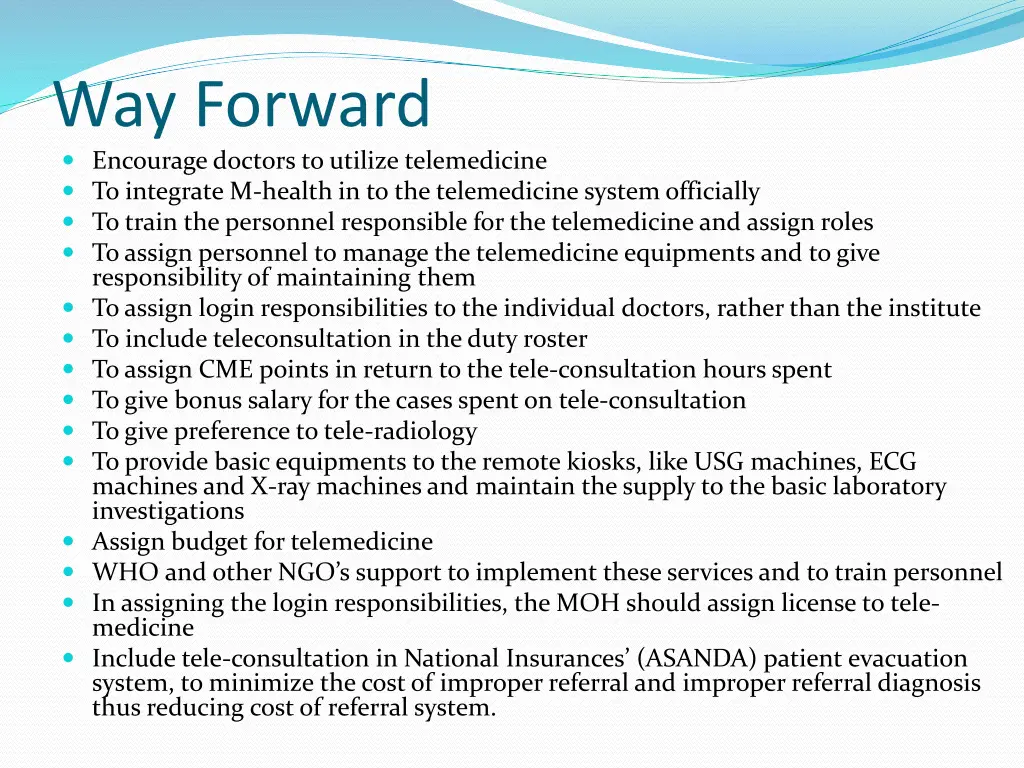 way forward encourage doctors to utilize