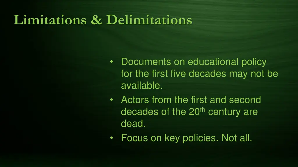 limitations delimitations