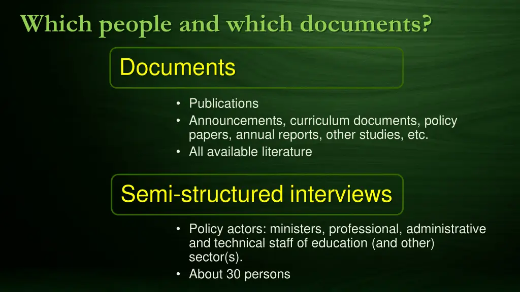which people and which documents