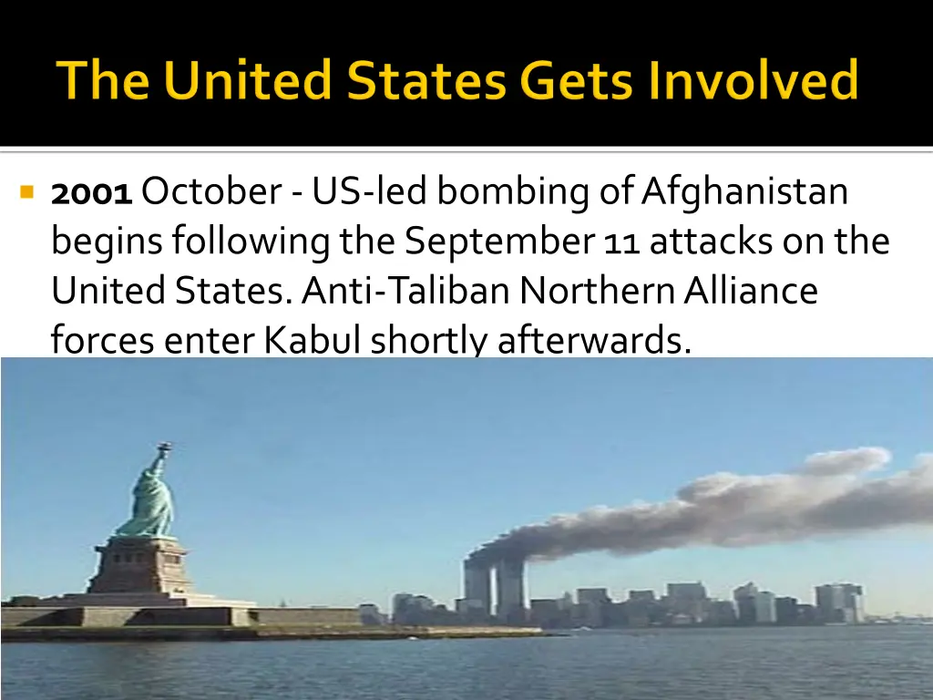 2001 october us led bombing of afghanistan begins