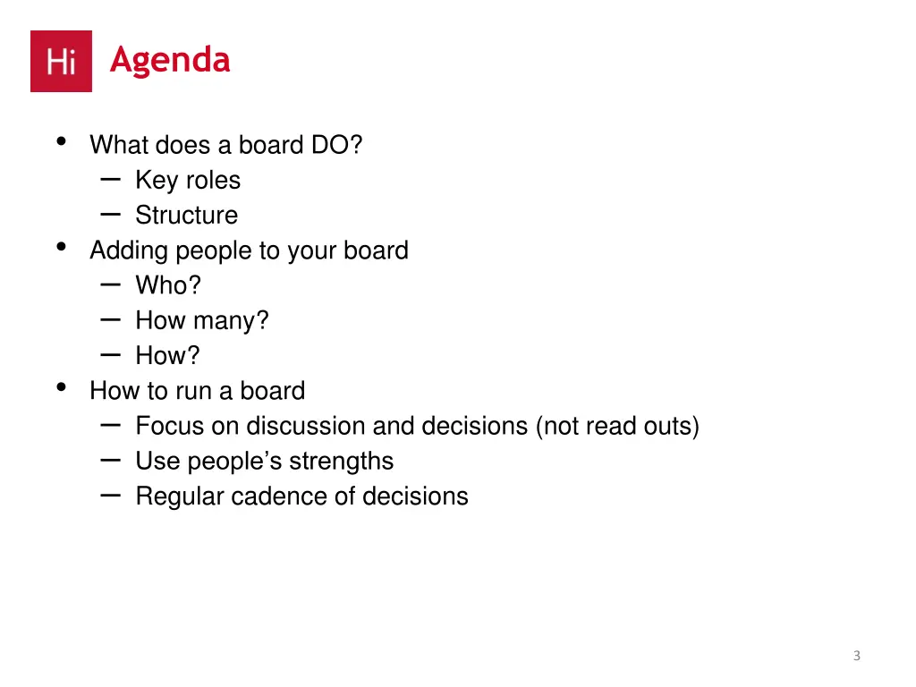 agenda