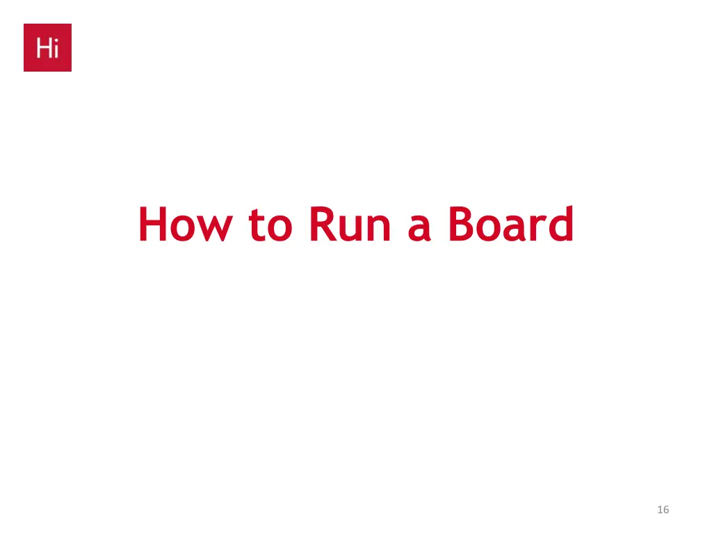 how to run a board