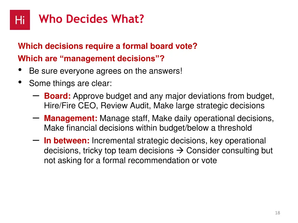 who decides what