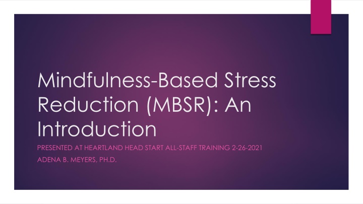 mindfulness based stress reduction mbsr