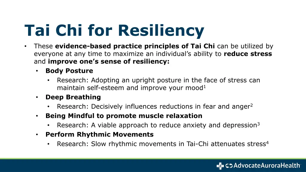 tai chi for resiliency these evidence based
