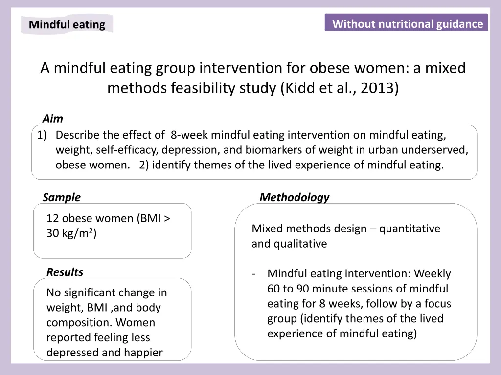 without nutritional guidance