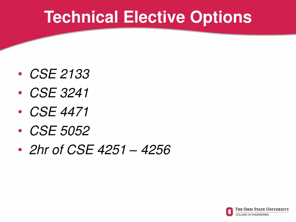 technical elective options