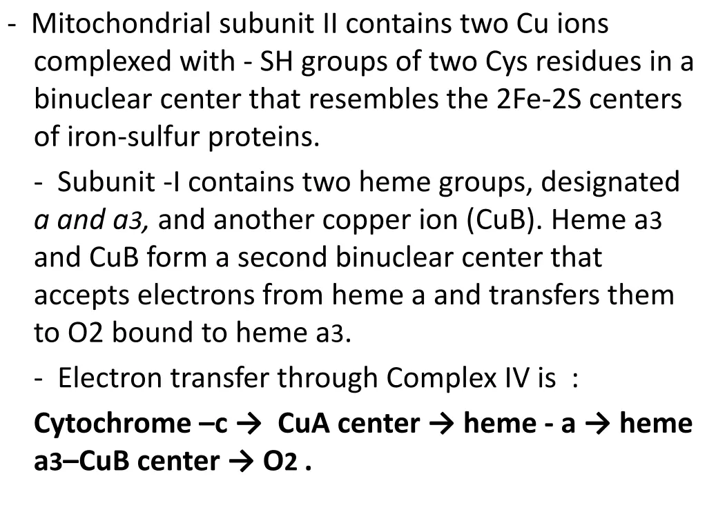 mitochondrial subunit ii contains two cu ions