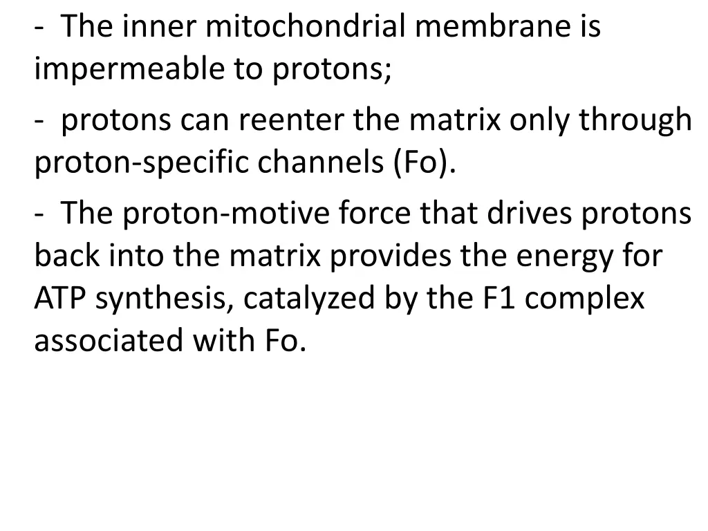 the inner mitochondrial membrane is impermeable
