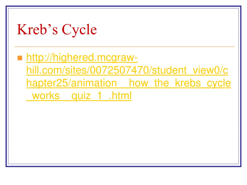 kreb s cycle