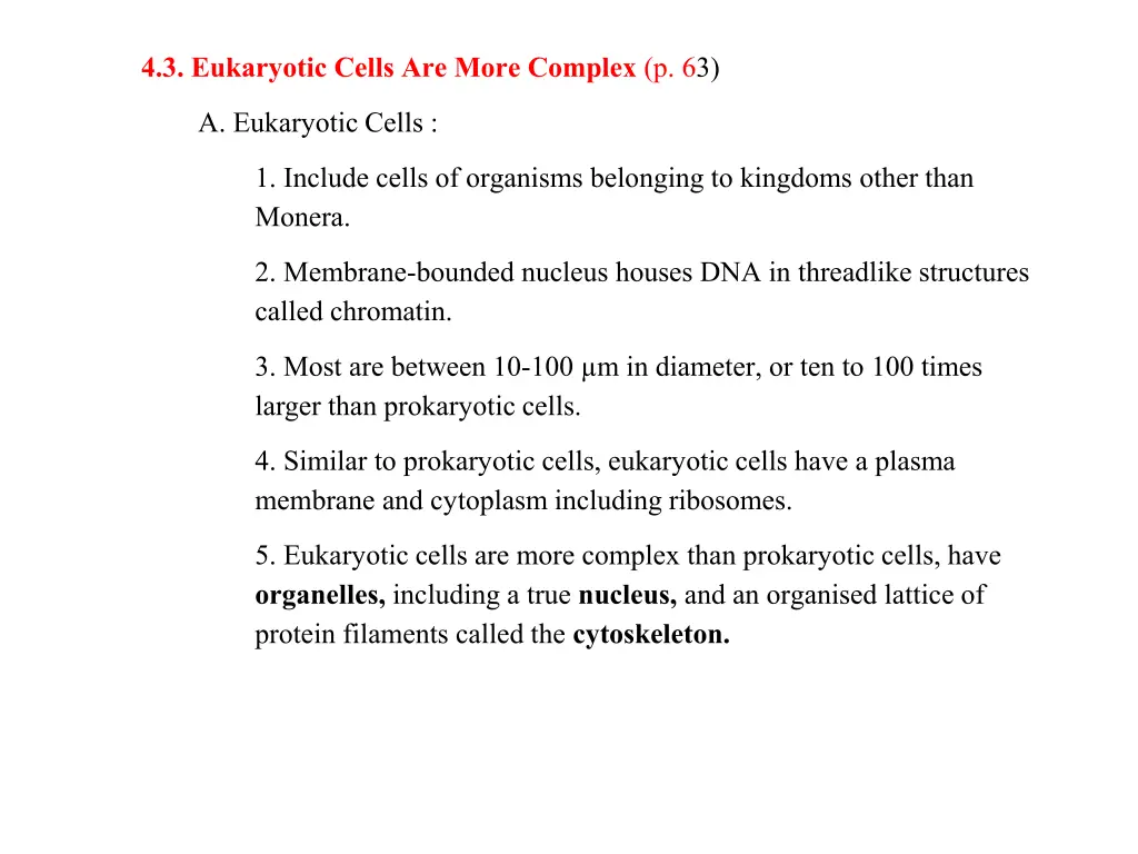 4 3 eukaryotic cells are more complex p 63