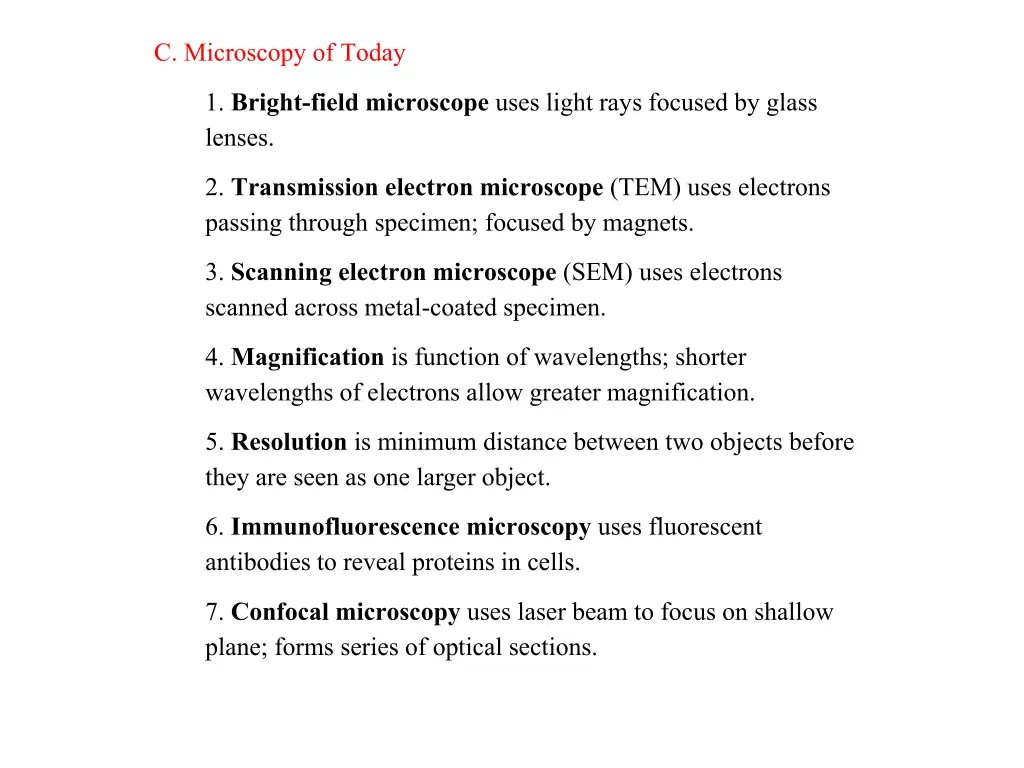 c microscopy of today