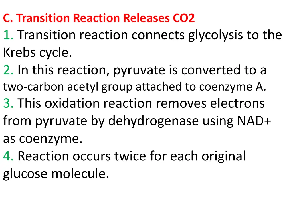 c transition reaction releases co2 1 transition