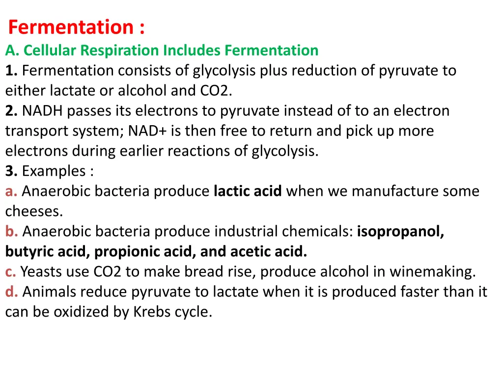 fermentation a cellular respiration includes