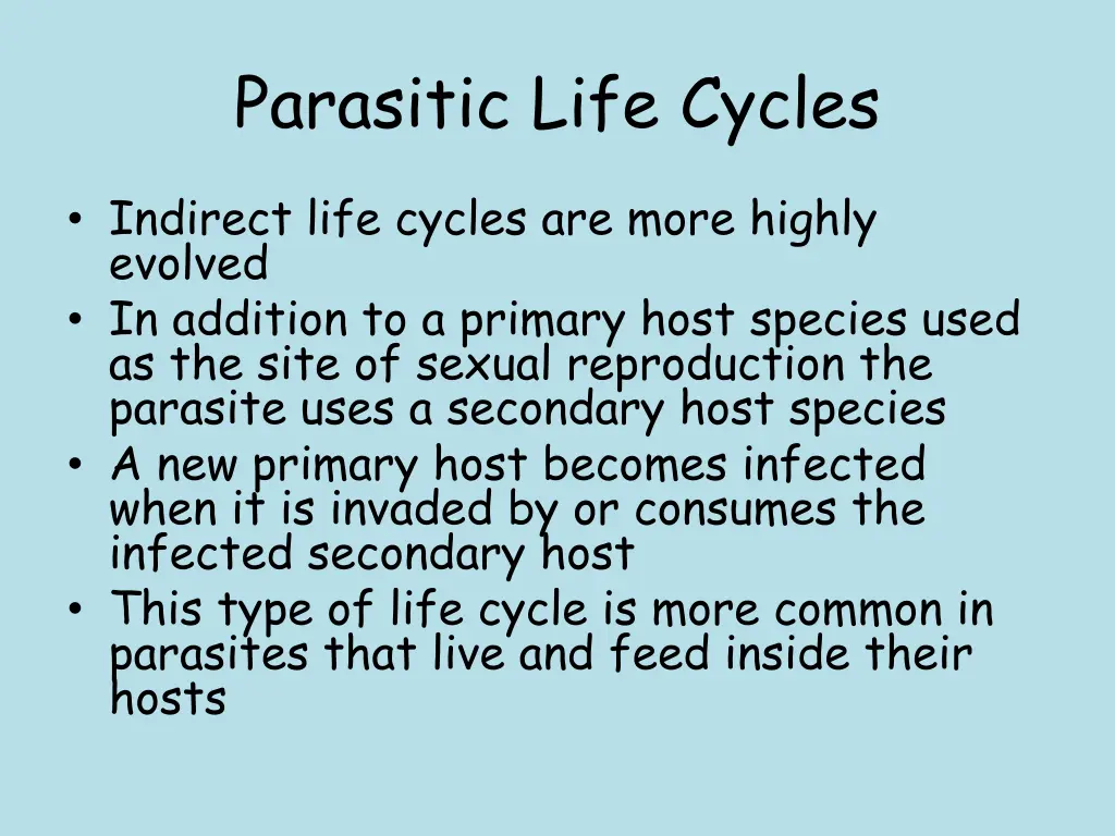 parasitic life cycles 1
