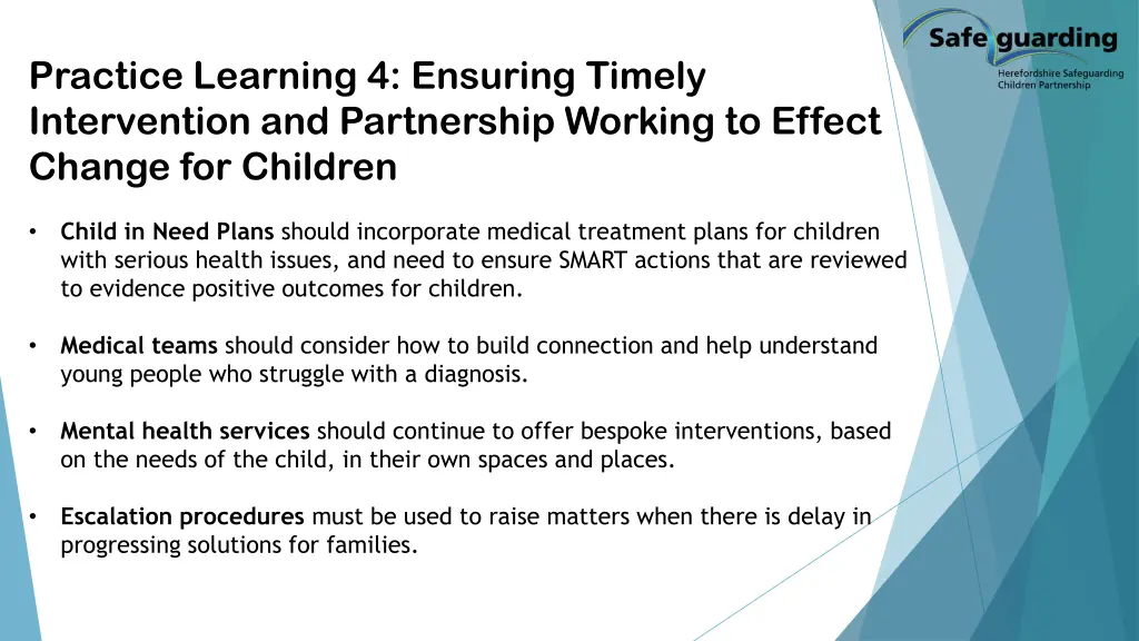 practice learning 4 ensuring timely intervention 1