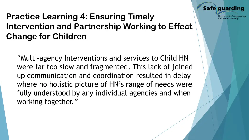 practice learning 4 ensuring timely intervention