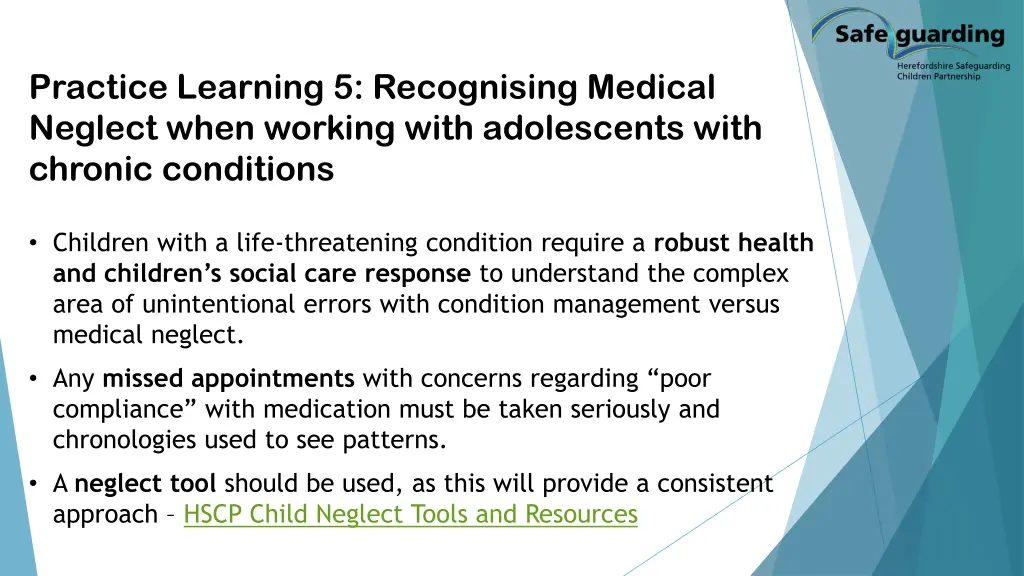 practice learning 5 recognising medical neglect 1