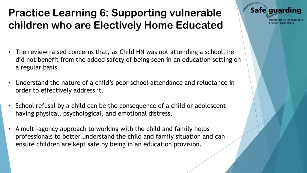 practice learning 6 supporting vulnerable