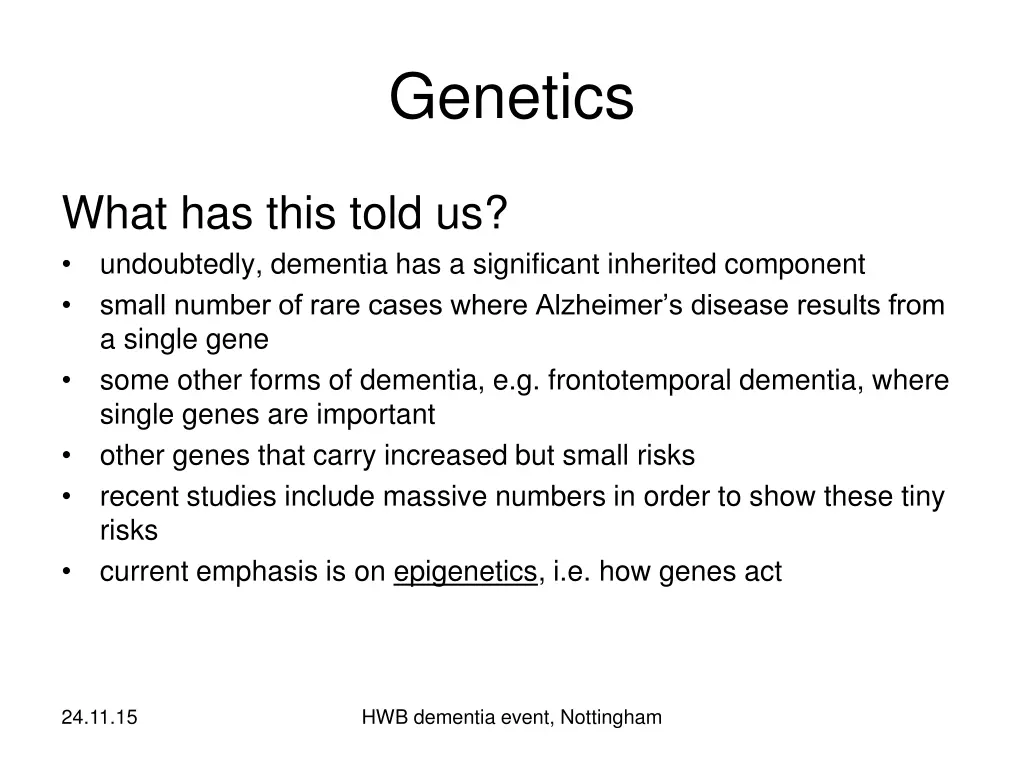 genetics