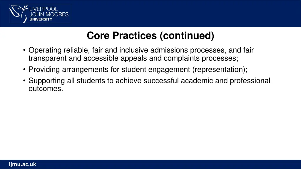 core practices continued