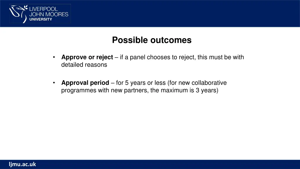 possible outcomes