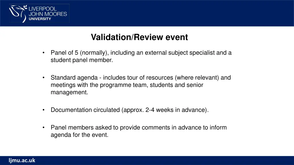 validation review event
