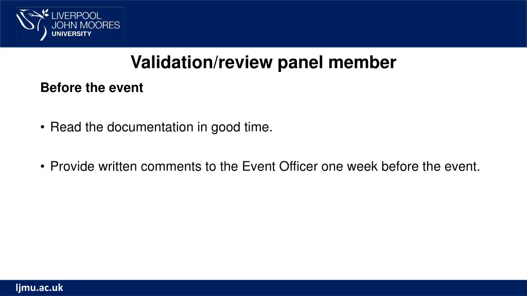 validation review panel member