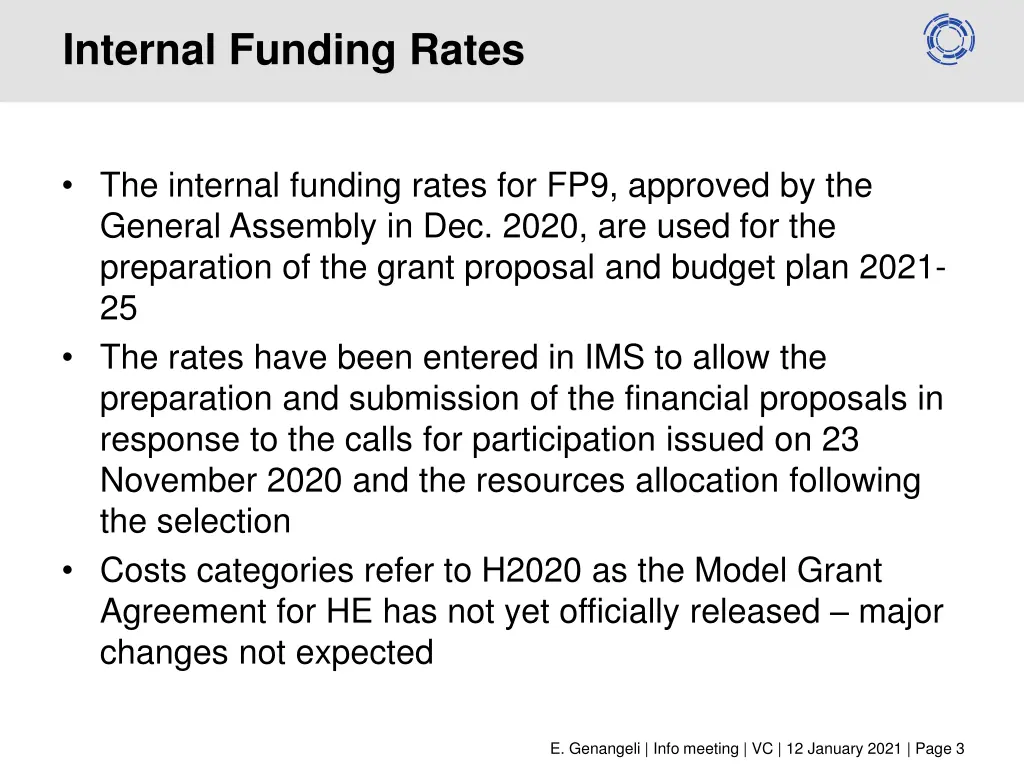 internal funding rates