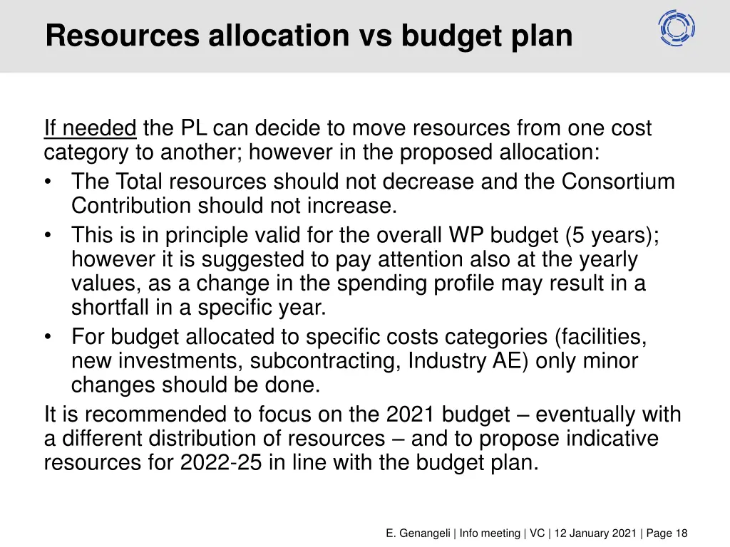 resources allocation vs budget plan 1