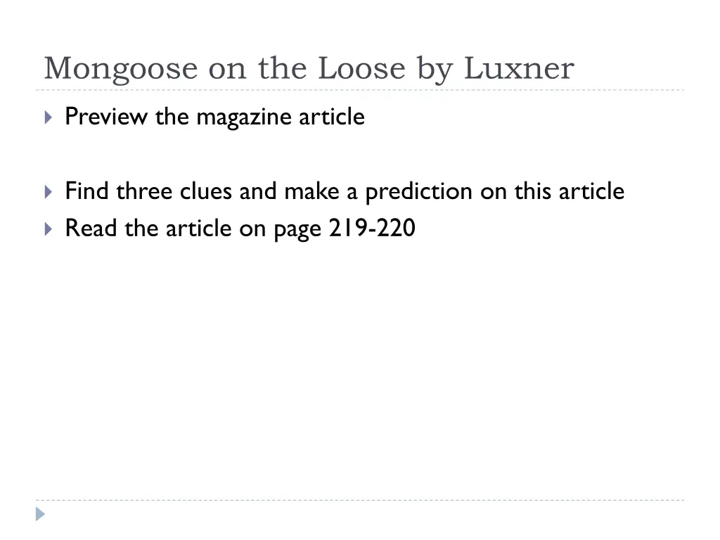 mongoose on the loose by luxner