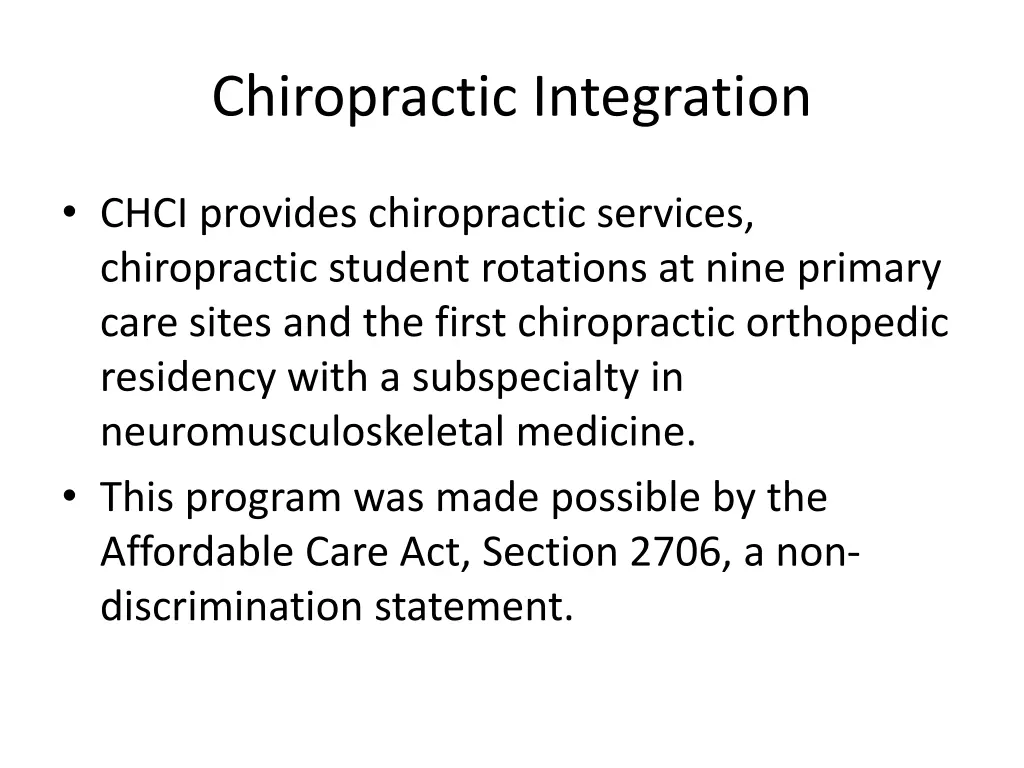 chiropractic integration