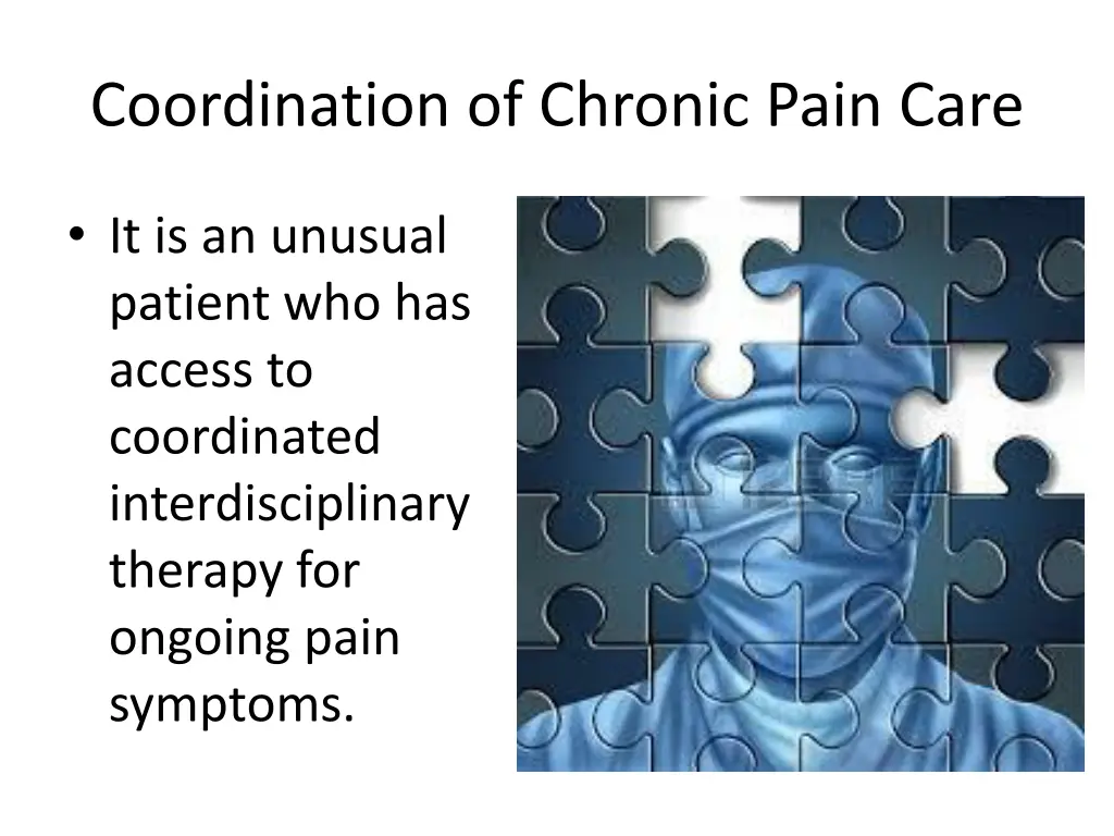 coordination of chronic pain care