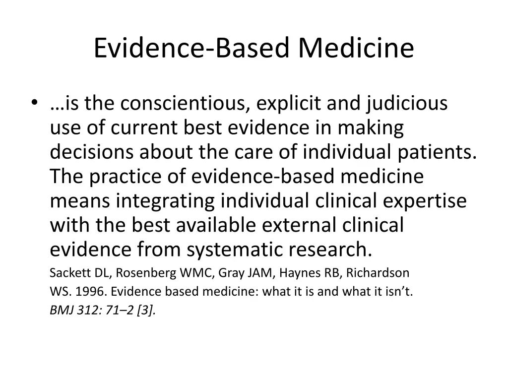 evidence based medicine
