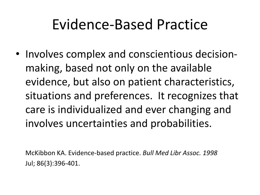 evidence based practice