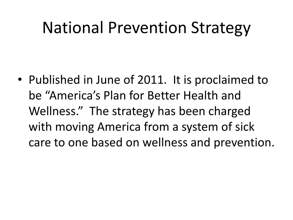 national prevention strategy
