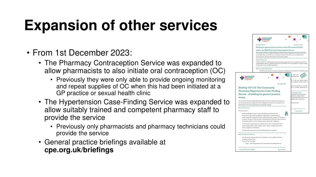 expansion of other services