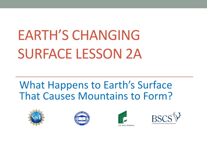 earth s changing surface lesson 2a