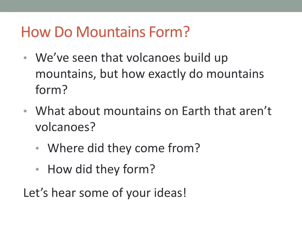 how do mountains form