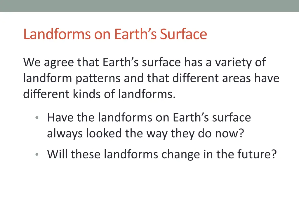 landforms on earth s surface