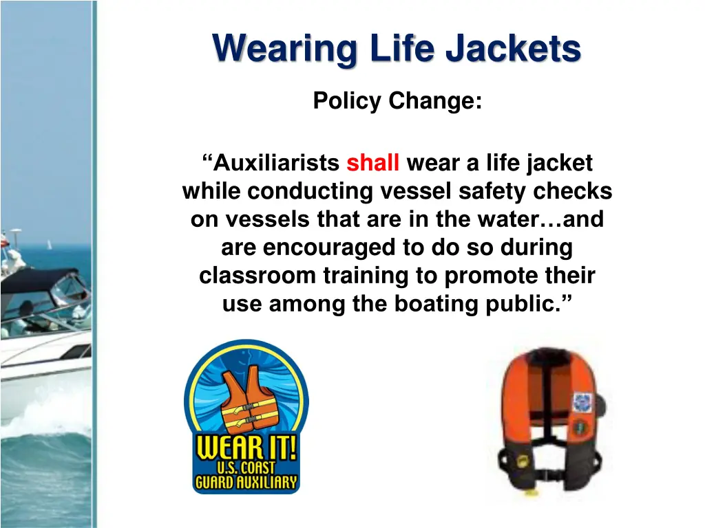 wearing life jackets