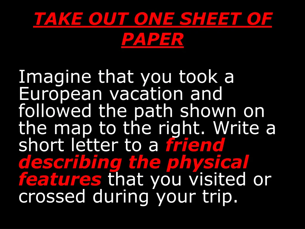 take out one sheet of paper