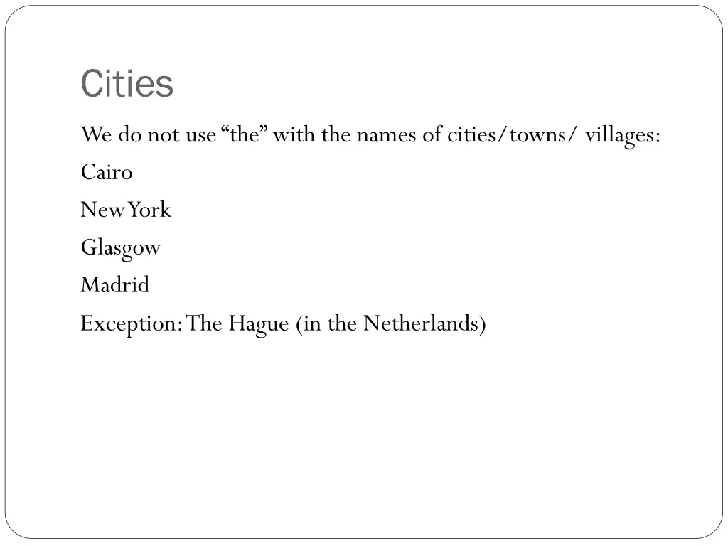 cities