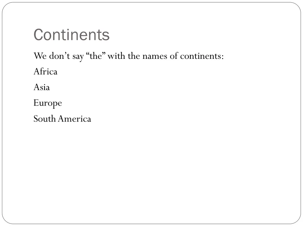 continents
