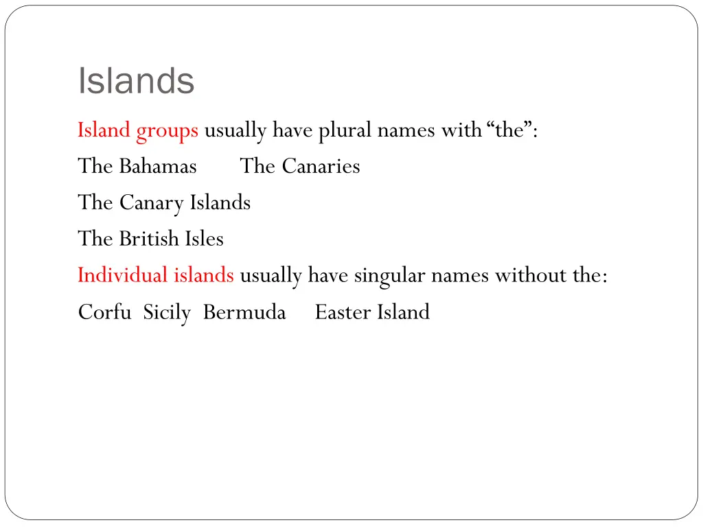 islands