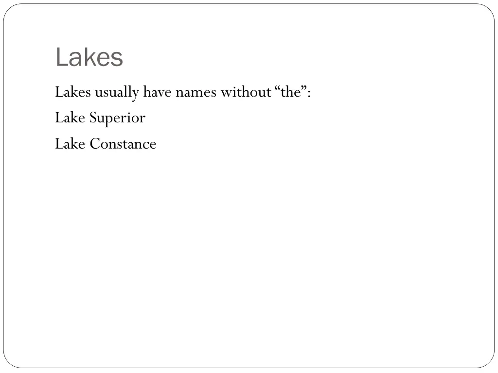 lakes