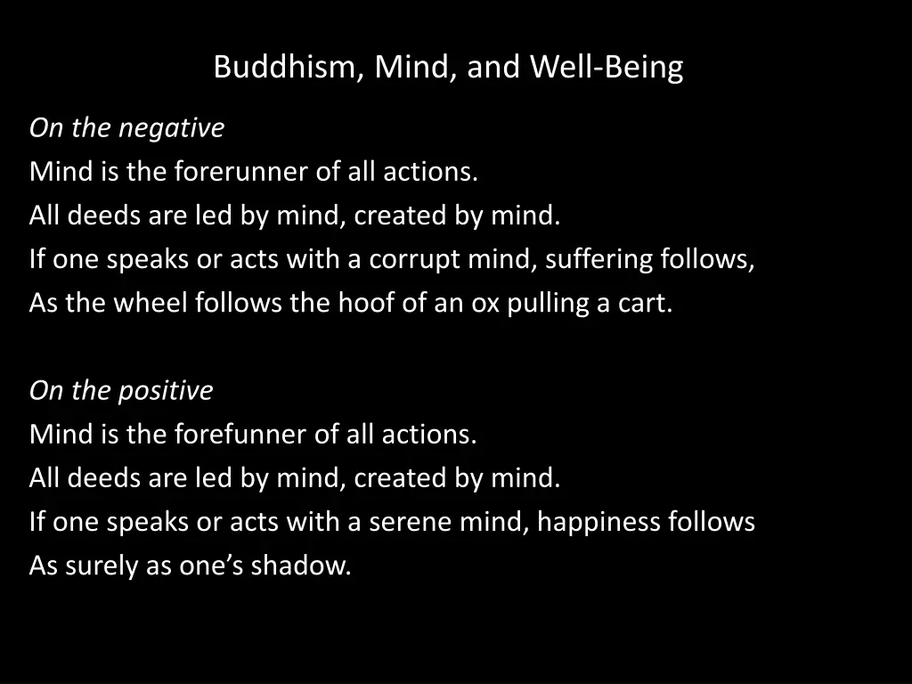 buddhism mind and well being