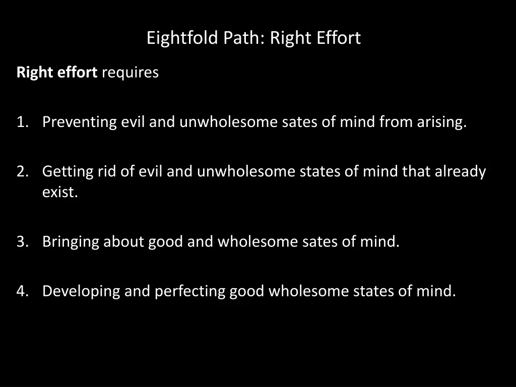 eightfold path right effort