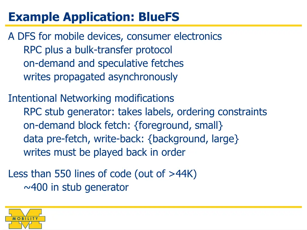 example application bluefs