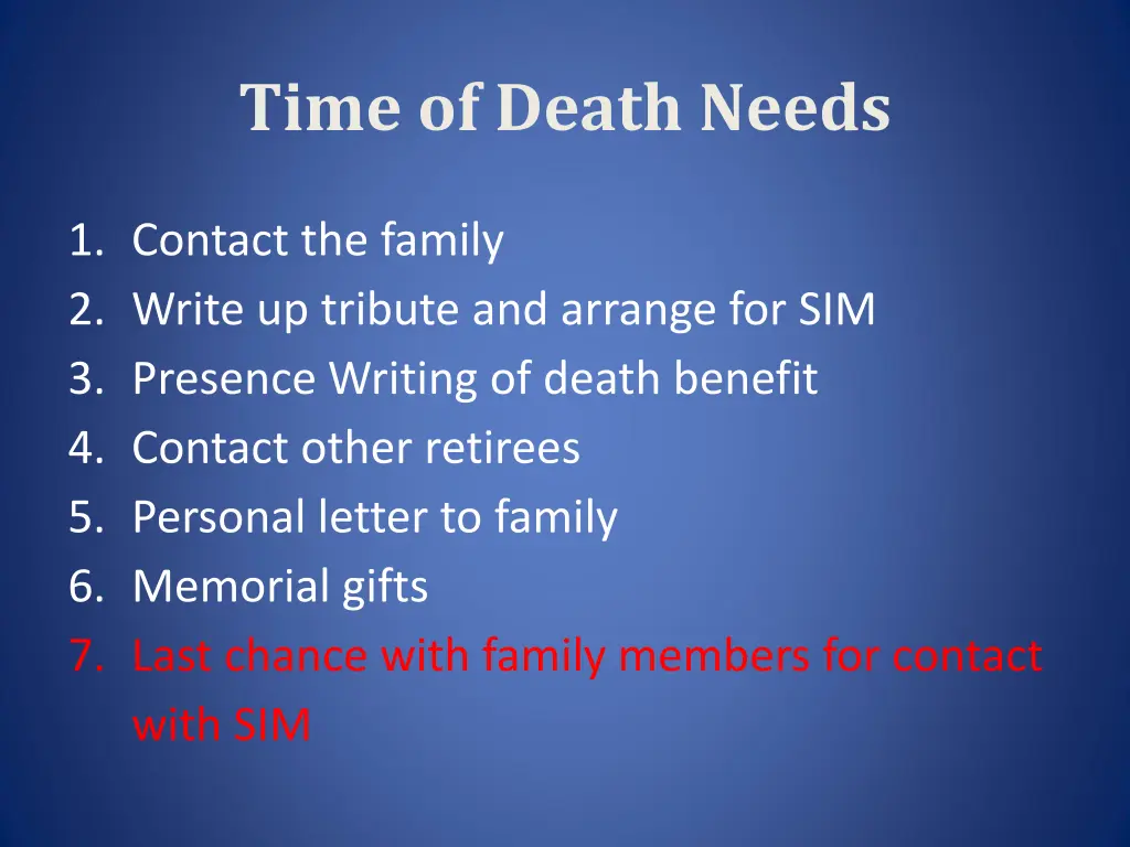 time of death needs